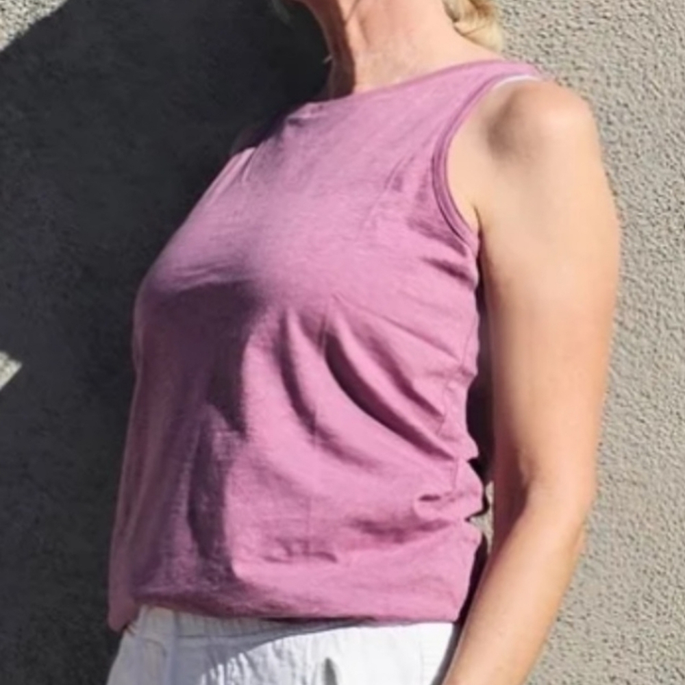 Pact Women's Size XXXL Organic Cotton Tank Top NWT Pink Sleeveless Minimalist